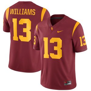 Caleb Williams USC Trojans Football Cardinal Home Game Jersey - All Stitched
