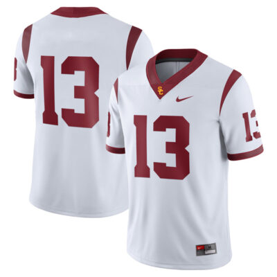Caleb Williams USC Trojans Football White Away Jersey - All Stitched
