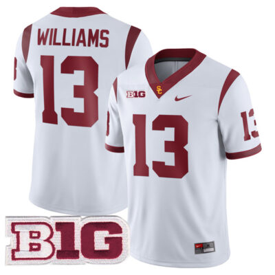 Caleb Williams USC Trojans Football White Away Game Jersey - All Stitched