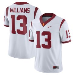 Caleb Williams USC Trojans Football White Away Game Jersey - All Stitched
