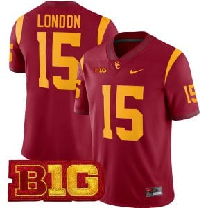 Drake London USC Trojans Football Cardinal Home Game Jersey - All Stitched