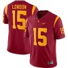 Drake London USC Trojans Football Cardinal Home Game Jersey - All Stitched