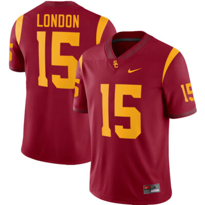 Drake London USC Trojans Football Cardinal Home Game Jersey - All Stitched