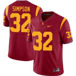 OJ Simpson USC Trojans Football Cardinal Home Game Jersey - All Stitched