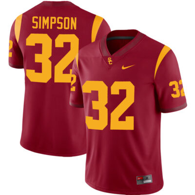 OJ Simpson USC Trojans Football Cardinal Home Game Jersey - All Stitched