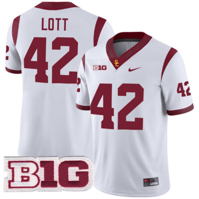 Ronnie Lott USC Trojans Football White Away Game Jersey - All Stitched
