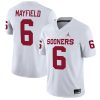 Baker Mayfield Oklahoma Sooners Football White Away Jersey - All Stitched