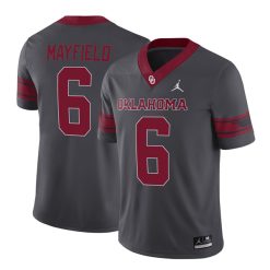 Baker Mayfield Oklahoma Sooners Football Grey Alternate Jersey - All Stitched