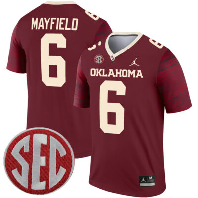 Baker Mayfield Oklahoma Sooners Football Crimson Legend Jersey - All Stitched