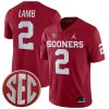 CeeDee Lamb Oklahoma Sooners Football Crimson Home Jersey - All Stitched