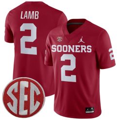 CeeDee Lamb Oklahoma Sooners Football Crimson Home Jersey - All Stitched