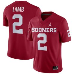 CeeDee Lamb Oklahoma Sooners Football Crimson Home Jersey - All Stitched