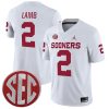 CeeDee Lamb Oklahoma Sooners Football White Away Jersey - All Stitched