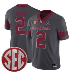 CeeDee Lamb Oklahoma Sooners Football Grey Alternate Jersey - All Stitched