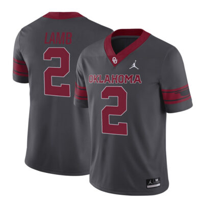 CeeDee Lamb Oklahoma Sooners Football Grey Alternate Jersey - All Stitched