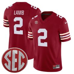 CeeDee Lamb Oklahoma Sooners Football Crimson Alternate Jersey - All Stitched