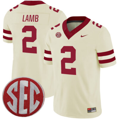 CeeDee Lamb Oklahoma Sooners Football Cream Alternate Jersey - All Stitched