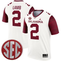 CeeDee Lamb Oklahoma Sooners Football White Legend Jersey - All Stitched