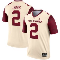 CeeDee Lamb Oklahoma Sooners Football Cream Legend Jersey - All Stitched