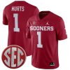 Jalen Hurts Oklahoma Sooners Football Crimson Home Jersey - All Stitched