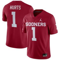 Jalen Hurts Oklahoma Sooners Football Crimson Home Jersey - All Stitched