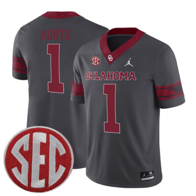 Jalen Hurts Oklahoma Sooners Football Grey Alternate Jersey - All Stitched