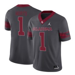 Jalen Hurts Oklahoma Sooners Football Grey Alternate Jersey - All Stitched