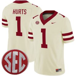Jalen Hurts Oklahoma Sooners Football Cream Alternate Jersey - All Stitched