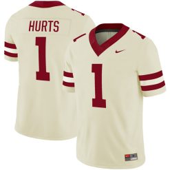Jalen Hurts Oklahoma Sooners Football Cream Alternate Jersey - All Stitched