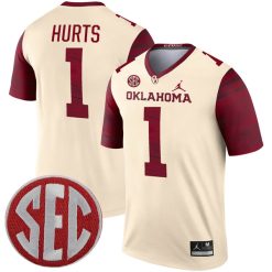 Jalen Hurts Oklahoma Sooners Football Cream Legend Jersey - All Stitched