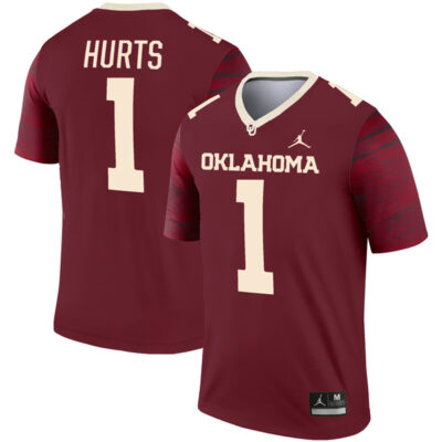 Jalen Hurts Oklahoma Sooners Football Crimson Legend Jersey - All Stitched