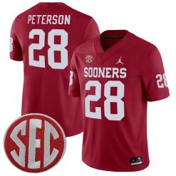 Adrian Peterson Oklahoma Sooners Football Crimson Home Jersey - All Stitched