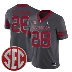 Adrian Peterson Oklahoma Sooners Football Grey Alternate Jersey - All Stitched