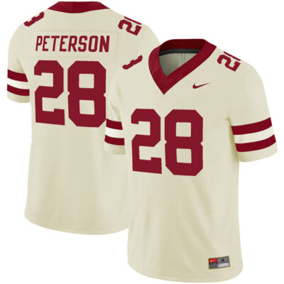Adrian Peterson Oklahoma Sooners Football Cream Alternate Jersey - All Stitched