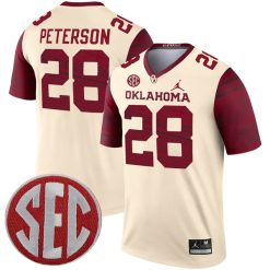Adrian Peterson Oklahoma Sooners Football Cream Legend Jersey - All Stitched