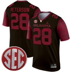 Adrian Peterson Oklahoma Sooners Football Black Legend Jersey - All Stitched