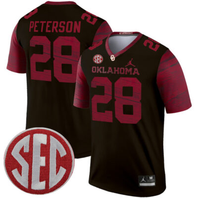 Adrian Peterson Oklahoma Sooners Football Black Legend Jersey - All Stitched