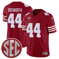 Brian Bosworth Oklahoma Sooners Football Crimson Alternate Jersey w/ SEC Patch - All Stitched