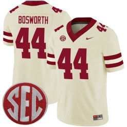 Brian Bosworth Oklahoma Sooners Football Cream Alternate Jersey w/ SEC Patch - All Stitched