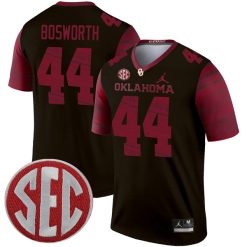Brian Bosworth Oklahoma Sooners Football Black Legend Jersey w/ SEC Patch - All Stitched