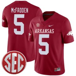 Darren McFadden Arkansas Razorbacks Football Cardinal Home Game Jersey - All Stitched