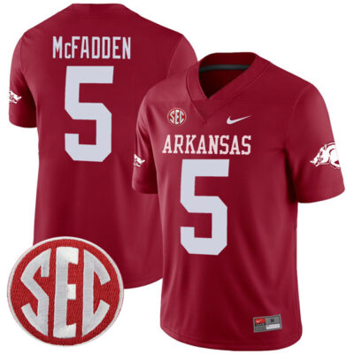 Darren McFadden Arkansas Razorbacks Football Cardinal Home Game Jersey - All Stitched