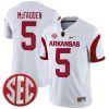 Darren McFadden Arkansas Razorbacks Football White Away Game Jersey - All Stitched