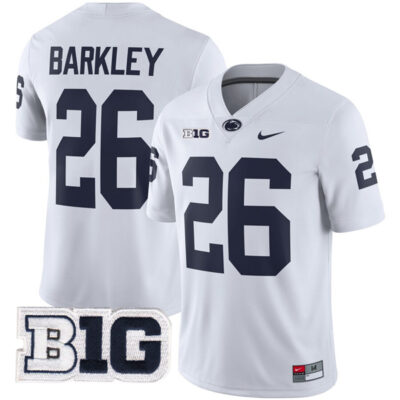 Saquon Barkley Penn State Nittany Lions Football White Away Jersey - All Stitched