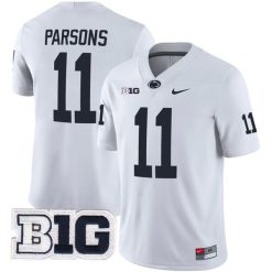 Micah Parsons Penn State Nittany Lions Football White Away Jersey - All Stitched
