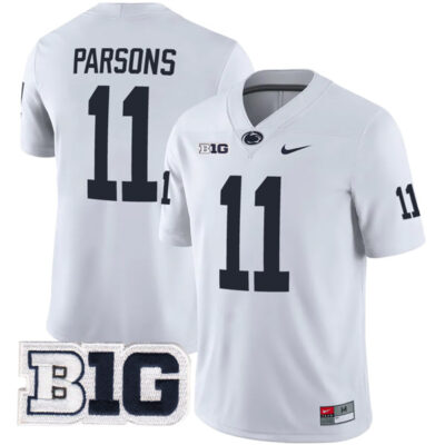 Micah Parsons Penn State Nittany Lions Football White Away Jersey - All Stitched