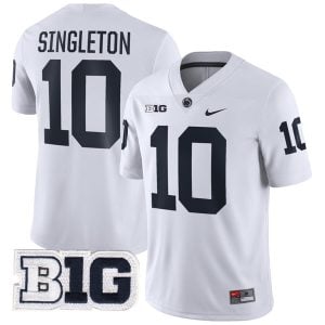 Nick Singleton Penn State Nittany Lions Football White Away Jersey - All Stitched