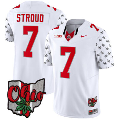 CJ Stroud Ohio State Buckeyes Football Ohio Concept White Jersey - All Stitched