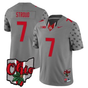 CJ Stroud Ohio State Buckeyes Football Ohio Concept Grey Jersey - All Stitched