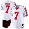 CJ Stroud Ohio State Buckeyes Football Ohio Patch White Jersey - All Stitched